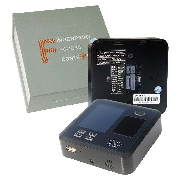 Porta do preto TFS28 12V 0.2s do IP Wifi do Tcp 125 do cartão megahertz de controle de acesso da impressão digital