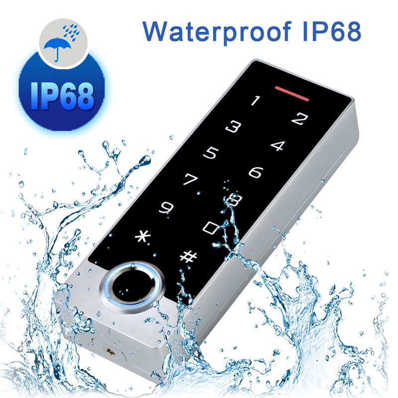 Do cartão biométrico do controle de acesso RFID da porta da impressão digital do App de Tuya teclado numérico impermeável do toque IP68