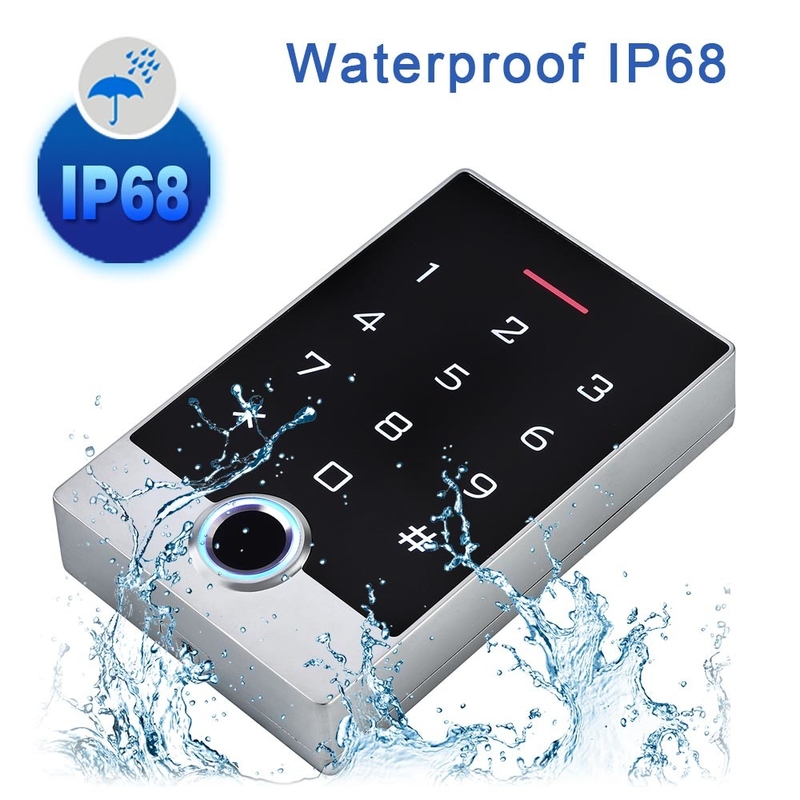 Teclado numérico autônomo impermeável do sistema IP68 do controle de acesso da porta da impressão digital do cartão do RFID