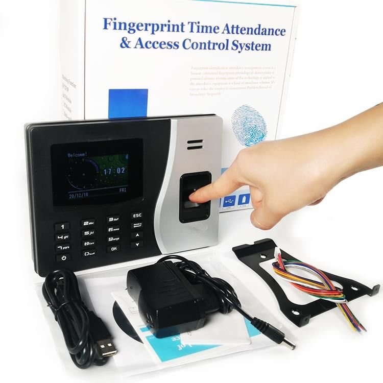 Bateria alternativa sistema do comparecimento do tempo da impressão digital de TFT de 2,4 polegadas