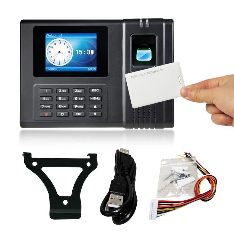 Relógio de ponto LCD controle de acesso biométrico da impressão digital de 2,4 polegadas