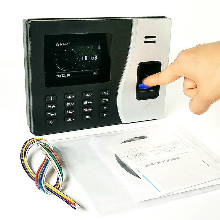 18 máquina do comparecimento da impressão digital do cartão das línguas 2.8inch RFID