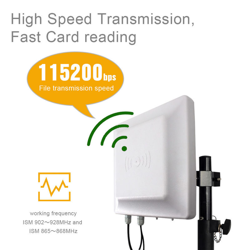 Controle de acesso do cartão da frequência ultraelevada RFID da longa distância do RJ45 RS485 960 megahertz de construção na antena de 7 DBi