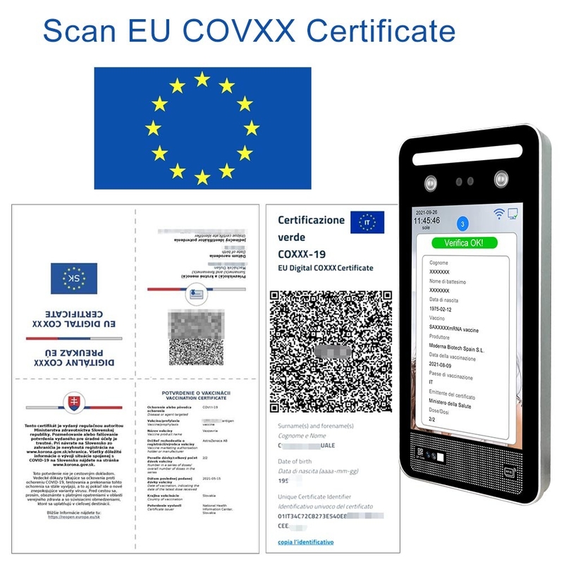 Leitor vacinal do varredor do QR Code de Verifica Itália do varredor da passagem do verde da UE da UE do App C19