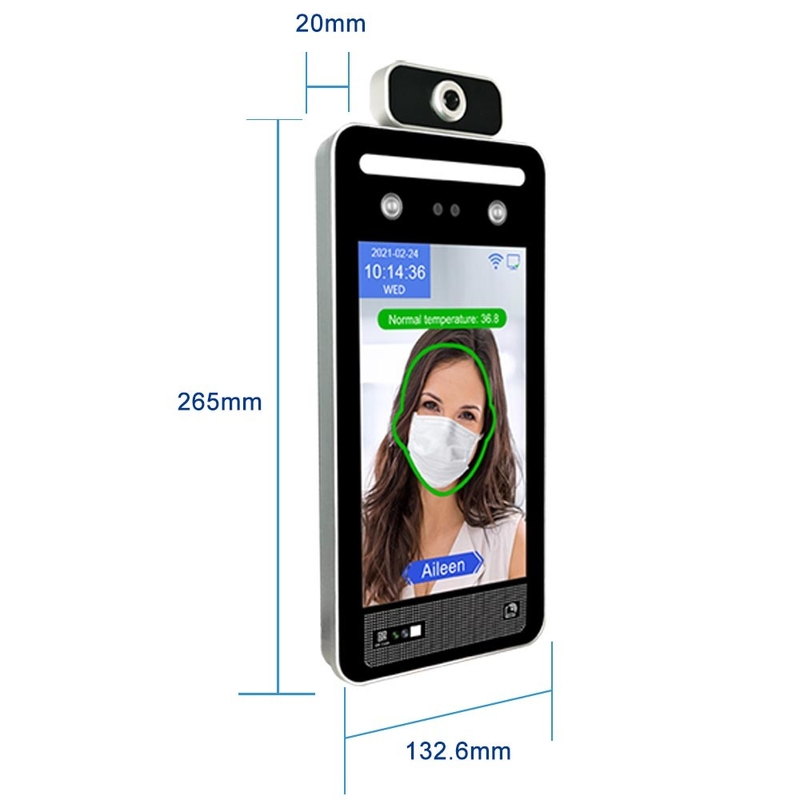 Máquina de Face Temperature Measuring do leitor de um código de barras de 8 IPS Qr da polegada