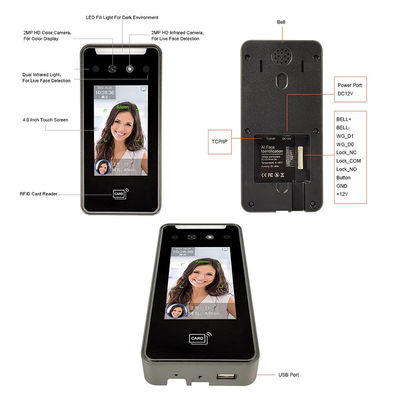 5000 Capacidade Face Wifi Cloud Software Cartão de funcionário Relógio Biométrico Rosto Máquina Atendimento Bateria de backup