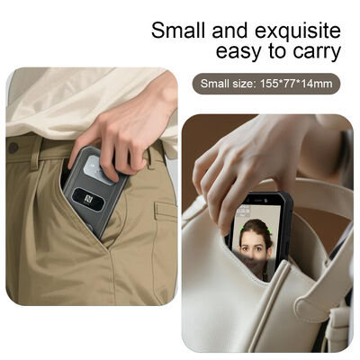 Terminal de ponto com tela sensível ao toque de 5,5 polegadas, reconhecimento facial rápido em 0,3s - Capacidade para 5000 faces para controle de ponto móvel