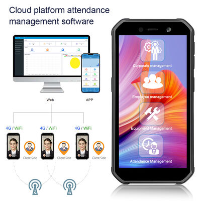 Terminal de ponto com tela sensível ao toque de 5,5 polegadas, reconhecimento facial rápido em 0,3s - Capacidade para 5000 faces para controle de ponto móvel