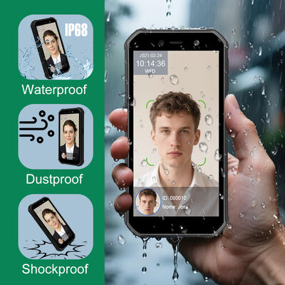 Máquina portátil 4G Android para reconhecimento facial ao ar livre para controle de ponto de funcionários