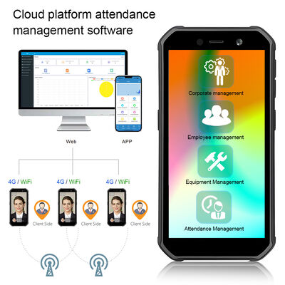 Máquina portátil 4G Android para reconhecimento facial ao ar livre para controle de ponto de funcionários