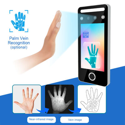 Máquina de Controle de Acesso RFID de impressão digital de rosto profissional de tela sensível ao toque de 5 polegadas com RS485
