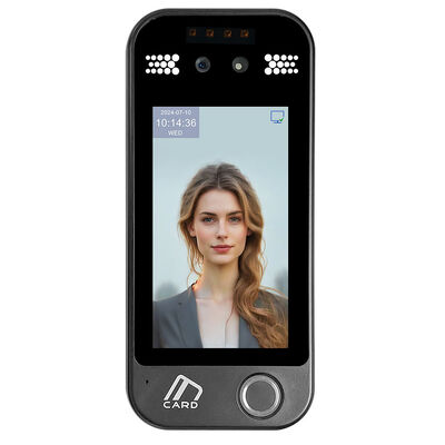 Terminal de Controle de Acesso com Reconhecimento Facial Dinâmico de IA e Impressão Digital, Dispositivo de Registro de Ponto à Prova d'Água IP65