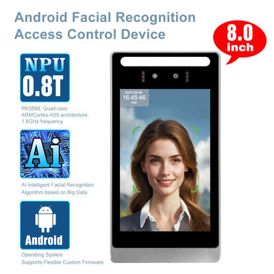 SI-A08 Android Face & Palm Vein Recognition Terminal de Controle de Acesso Detecção de Vividade Binocular