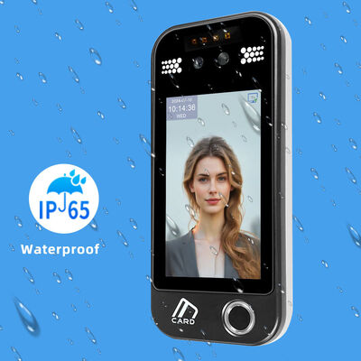 Sistema de Controle de Acesso com Tela Sensível ao Toque de 5 Polegadas, Reconhecimento Facial e de Impressão Digital, Código QR, à Prova d'Água, Dispositivo de Registro de Ponto