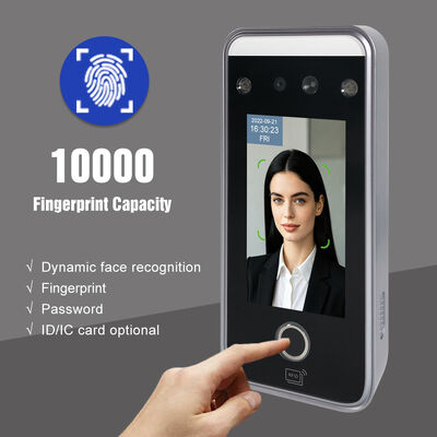 Sistema de Segurança de Controle de Acesso por Reconhecimento Facial Dinâmico de IA, Máquina de Presença, Fechadura de Porta com Impressão Digital, Senha e Cartão