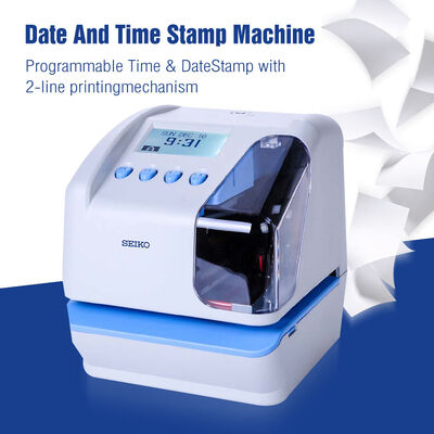 Máquina de Carimbo de Tempo SEIKO TP-50 Gravador de Tempo de Documento com Comunicação USB, Backup de Memória Durante Falha de Energia e Impressão de Horário Deslocado