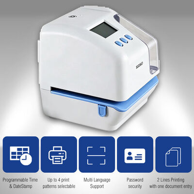 Máquina de Carimbo de Tempo SEIKO TP-50 Gravador de Tempo de Documento com Comunicação USB, Backup de Memória Durante Falha de Energia e Impressão de Horário Deslocado