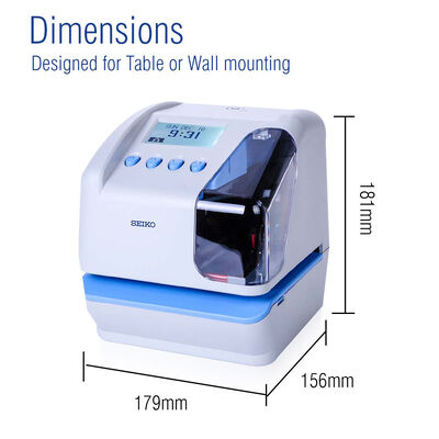 Máquina de Carimbo de Tempo SEIKO TP-50 Gravador de Tempo de Documento com Comunicação USB, Backup de Memória Durante Falha de Energia e Impressão de Horário Deslocado