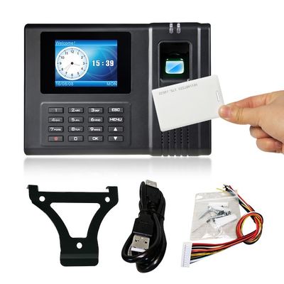 Relógio de ponto LCD controle de acesso biométrico da impressão digital de 2,4 polegadas