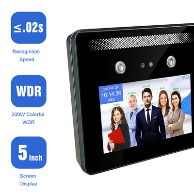 Gravação do tempo de Biomtric da máquina do comparecimento do reconhecimento de cara de 5 polegadas