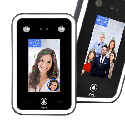 Controle de acesso biométrico do comparecimento do tempo do QR Code da máquina da detecção da cara de 4,3 polegadas