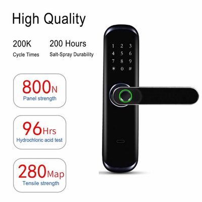Smart Home Keyless Tuya APP Wifi da fechadura da porta do teclado numérico biométrico da impressão digital